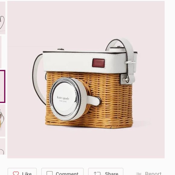 Kate Spade 3D Camera Crossbody | White Leather & Natural Wicker | Rare HTF NWT - Picture 4 of 17